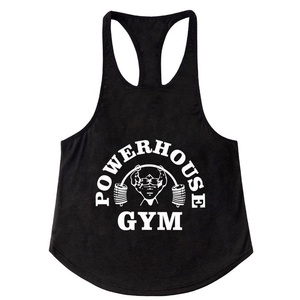Gym Men's <b>Racerback</b> Tank <b>Top</b> Breathable Polyester Sporty Fitness Sleeveless Workout Shirt - Product Image 1