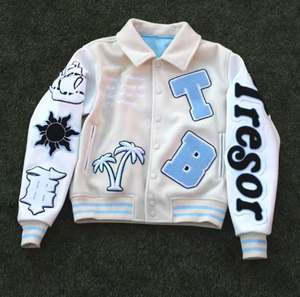 Fabricant de vestes universitaires Letterman à manches longues en cuir brodé de haute qualité avec logo personnalisé pour hommes veste universitaire - Product Image 5