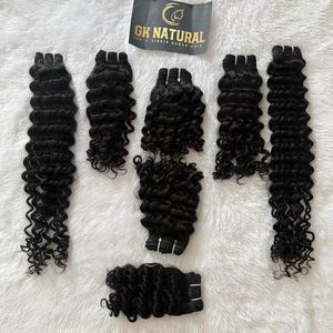 Vente en gros Extension de cheveux du temple de l'Inde du Sud Double tissage de cheveux humains bruts à trame droite et à ondes légères - Product Image 3