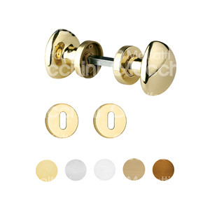 PAIR OF TRIANGLE <b>KNOBS</b> Q8X70 complete with escutcheons - Product Image 1
