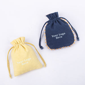 Handmade Indian Cotton Drawstring Bracelet Storage Pouch Customizable Logo Design <b>Jewelry</b> <b>Container</b> Wholesale Gift Favor Bag - Product Image 1