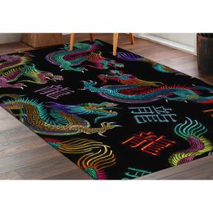Tapis imprimé avec un motif de dragon abstrait, tapis d'appoint moderne inspiré du Japon, lavable en machine, tapis fin non tissé pour salon - Product Image 4