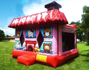 Nuevo Diseño Ecológico de Casa Inflable de PVC Colorida, Trampolín para Niños, Alquiler para Fiestas, Certificación CE, Garantía de 3 Años, 12 Personas - Product Image 4