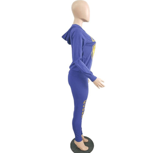 Survêtement en molleton de coton de haute qualité pour femmes, tenue décontractée d'hiver avec logo brodé personnalisé, ensembles de style solide - Product Image 3