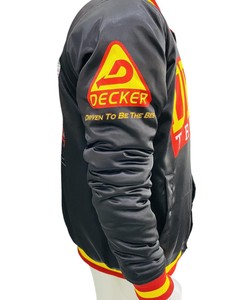 Veste de baseball noire personnalisée pour hommes avec col montant Service OEM Hot Selling Trending Graffiti Design Front Logo Placement - Product Image 3