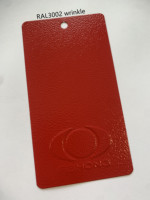Revêtement en poudre polyester rouge RAL3002 effet froissé