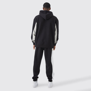 Vente en gros de sweat-shirts à capuche oversize en coton lourd, avec broderie délavée, blocs de couleur, tricot uni, imprimé pour homme - Product Image 3