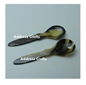 Utensilios para Ensalada de Cuerno Natural Hechos a Mano, Servidor de Ensalada Ecológico, Nuevo Diseño, Cuchara Decorativa para Servir, para Uso en el Hogar, Hotel y Cocina - Product Image 1