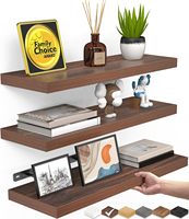 Moderne zwevende houten gegraveerde speelgoedopberger, enkelvoudige wandplank voor woonkamer en badkamer, opbergruimte, huisdecoratie