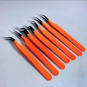 Pinces à cils professionnelles pour extensions, en acier inoxydable, précision, durabilité, avec pointe en fibre pointue - Product Image 2