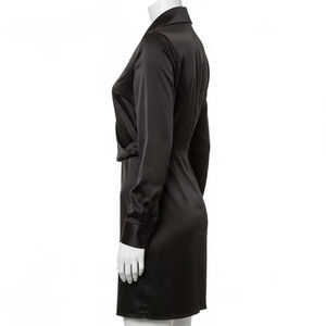 Satin Club robes pour femmes élégant moulante Mini robe sans manches fête porter tissu lisse Sexy soirée Cocktail tenue - Product Image 1