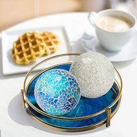 Boules en mosaïque de verre colorées Art Déco écologiques faites à la main, design personnalisé, décoration d'intérieur, ornements de table de cuisine, Diwali