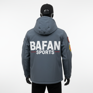 Veste Softshell Premium Coupe-Vent Imperméable en Polyester Spandex Tissu Gris Couleur Logo Personnalisé Veste Softshell pour Homme - Product Image 2