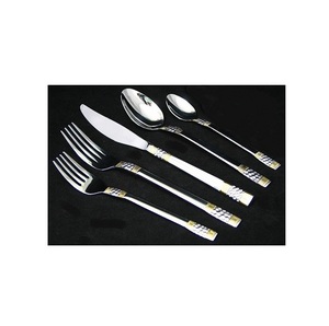 Ensemble de couverts de luxe en acier inoxydable argent et or de haute qualité pour Noël pour cadeaux - Product Image 1