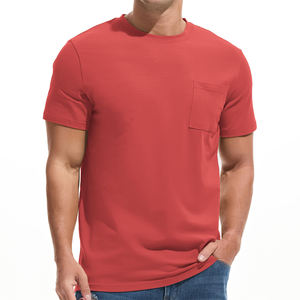 Camisetas Blancas al por Mayor de Algodón Grueso Personalizadas con Bolsillo, Ropa al por Mayor, Camiseta de Manga Corta con Diseño de Logotipo de Secado Rápido para Hombre - Product Image 1