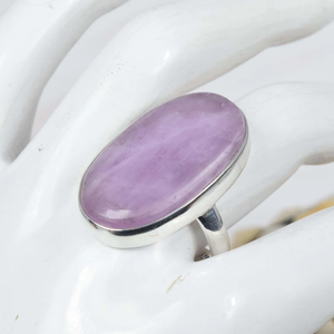 Elegant Natural Kunzite Ring 925 Sterling Silver <b>Handmade</b> <b>Jewelry</b> With Oval Gemstone Unisex Christmas Gift - Product Image 3