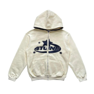 Vente en gros Veste à capuche unisexe personnalisée de haute qualité pour hommes Hoodi Blank Full Zipper Face Zip Up Men street wear derniers sweats à capuche à la mode - Product Image 1