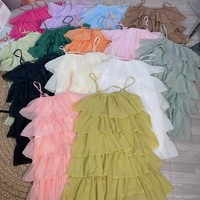 Robe décontractée de Style doux pour femmes jupe à plusieurs niveaux emballage personnalisé 100% lin solide lavable prix raisonnable fabriqué au Vietnam