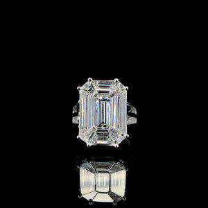 Diamante de Laboratorio con Corte Esmeralda en Oro Sólido de 18K, Lujoso, Certificado, para Anillo de Compromiso, Boda, Aniversario, Fiesta, Regalo Unisex - Product Image 1