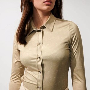 Chemise équestre à forte demande 4 voies extensible coupe flatteuse vêtements personnalisés en vrac vente en gros équitation couche de base chemises hautes - Product Image 5