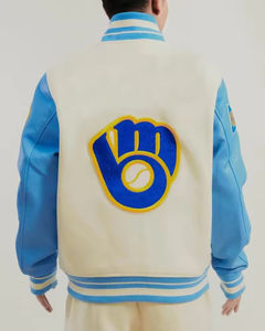 Veste de sport pour homme en coton mélangé, style streetwear, inspirée du vintage, avec blocs de couleur contrastés aux manches, chaude, confortable, respirante et à col montant. - Product Image 6