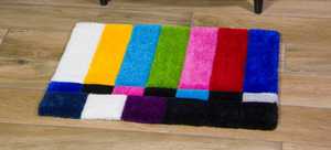 พรมมัดปมที่ทันสมัยลายแอ็บสแตรกต์พรมปักลายเรนโบว์ทีวีไร้สัญญาณพรมปรับขนาดได้ - Product Image 5