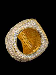 Anillo de Moissanite cuadrado para hombre, Diamante ostentoso de Hip Hop, elegante anillo para hombre - Product Image 2