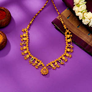 สร้อยคอทองคำสั้น Kolhapuri Saaj สำหรับผู้หญิง - Product Image 1