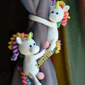 Peluche écologique durable pour rideau en cheval de mer pour Boho et chambres de pépinière Peluche décorative - Product Image 1