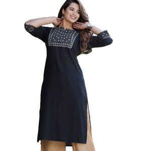 Salwar Kameez ชุดเดรสปักลายสำหรับผู้หญิง,ชุดเดรสแฟชั่นโบโฮคอวีลำลองหรูหราพร้อมวัง - Product Image 1