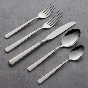 Juego de Cubiertos de acero inoxidable con diseño geométrico hecho a mano, cuchillo, cuchara, hogar, cocina, restaurante, vajilla, decoración de eventos de boda - Product Image 4