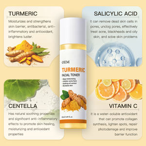 Бесплатный образец: Тонер с куркумой и центеллой для удаления темных пятен и акне, OEM/ODM, осветляет и устраняет пятна, волшебный отбеливающий тонер. - Product Image 5
