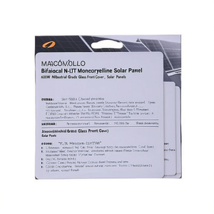 Panneau solaire monocristallin HJT de type N bifacial 600W, qualité industrielle, couvercle avant en verre - Product Image 2