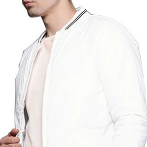Stylish New Breathable Hot Selling New Arrival Custom OEM Custom <b>White</b> Color <b>Mens</b> Winter Bomber <b>Jacket</b> Windproof Bomber <b>Jacket</b> - Product Image 4