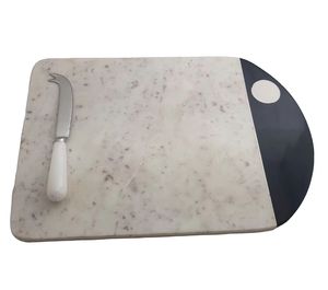 Planche de cuisine Couteau en acier inoxydable avec manche en résine Planche à découper de luxe en pierre de marbre et résine Planche à découper pour ustensiles de cuisine - Product Image 2