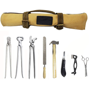 Professional Horse Farrier <b>Tool</b> <b>Kit</b> Veterinary Instrument for Hoof Grooming and Shoe Care Includes Leather <b>Bag</b> - Product Image 2