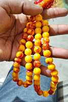 Tasbih couleur ambre, chapelet conçu comme un tasbih, accessoires de prière, tasbih en gros avec des perles en résine naturelle, perles de prière