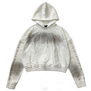 ชุดฮู้ดดี้และกางเกงวอร์มปักลายหรูหราแบบสั่งทำปี 2025 ลายกราฟิกวินเทจประดับคริสตัลทรงบ็อกซี่ฟอกสีสไตล์สตรีทแวร์สำหรับทุกเพศ - Product Image 6