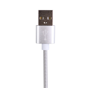 Hayley 3A 1M Argent Câble Micro-USB Chargeur iPhone 2M de haute qualité avec transfert de données rapide Fonction de charge rapide Modèle CB-243 - Product Image 4