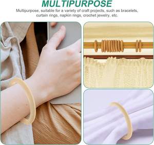 10 Uds. De pulseras de brazalete de madera, anillo de madera redondo Natural sin terminar para proyectos de manualidades DIY, tamaños de rondas para manualidades de madera - Product Image 4