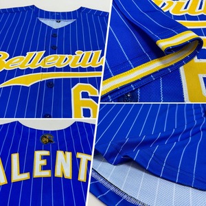 Maillot de baseball personnalisé Royal White Pinstripe Gold-White authentique - Product Image 2
