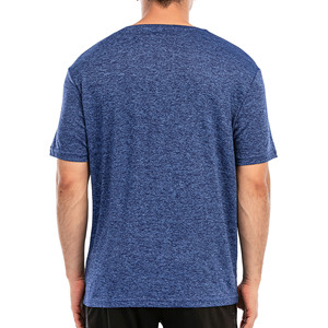 Camiseta Deportiva Moderna 2026 para Hombre, Color Azul Sólido, Manga Corta, Cuello Redondo, Tejido de Punto, Corte Regular, Transpirable, Estilo Casual - Product Image 2