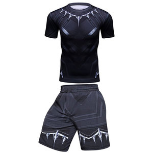 Hommes à la mode Rash Guard Shorts Set Deux pièces Maillots de bain athlétiques à séchage rapide pour le surf et l'entraînement en salle de sport - Product Image 2