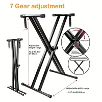 7 Speed Removable Adjustable Foldable Double-tube Pole X-type Disassembled Digital Electronic Piano Stand 54-88 Keyboard Holder