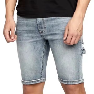 Pantalones cortos de mezclilla lavados con ácido de alta calidad para hombre, ropa de calle bordada personalizada, botón transpirable, ajuste relajado - Product Image 4