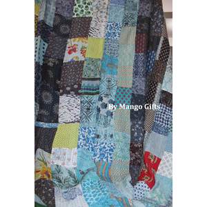 Wholesale Patchwork Vintage <b>Kantha</b> Quilt Bedspread Queen Size 100% Cotton Indian Bedcover Ralli <b>Throws</b> for Home Use - Product Image 5