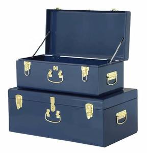 Caja de almacenamiento con forma de rectángulo azul marino, organizador decorativo Premium para dormitorio, cocina, oficina, artículos esenciales, joyería y necesidades diarias - Product Image 1