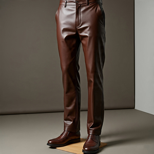 100% cuir véritable vêtements d'extérieur pour hommes coupe régulière pantalon confortable 2025 vente en gros en plein air mode pantalon en cuir de mouton hommes - Product Image 6