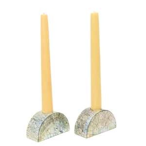 Wholesale Modern Mother Of Pearl Half Moon <b>Taper</b> <b>Candle</b> Holders Tea Light <b>Candle</b> Holder Made by Vietnamese - Product Image 2