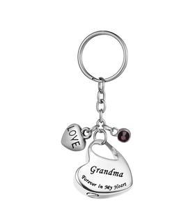 Grandma Customized Metal Family in Heart Stainless Steel Memorial Keepsake Urn Keychain <b>for</b> <b>Ashes</b> Cremation Jewelry Custom Size - Product Image 2